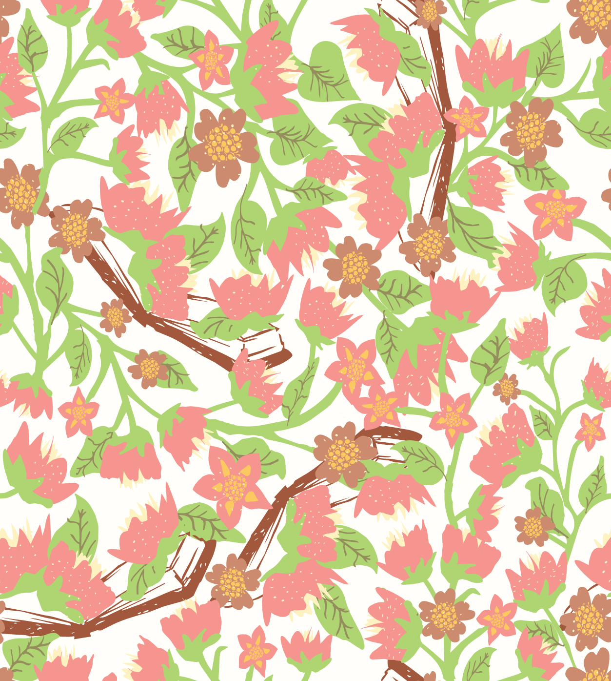 Kitchen Garden, Pink Flowers